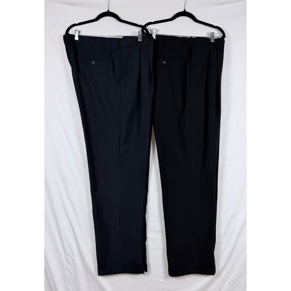 Roundtree & Yorke Other - Roundtree & Yorke Lotx2 Dress Pants Black Navy 42x32 Pleated Cuffed Professional